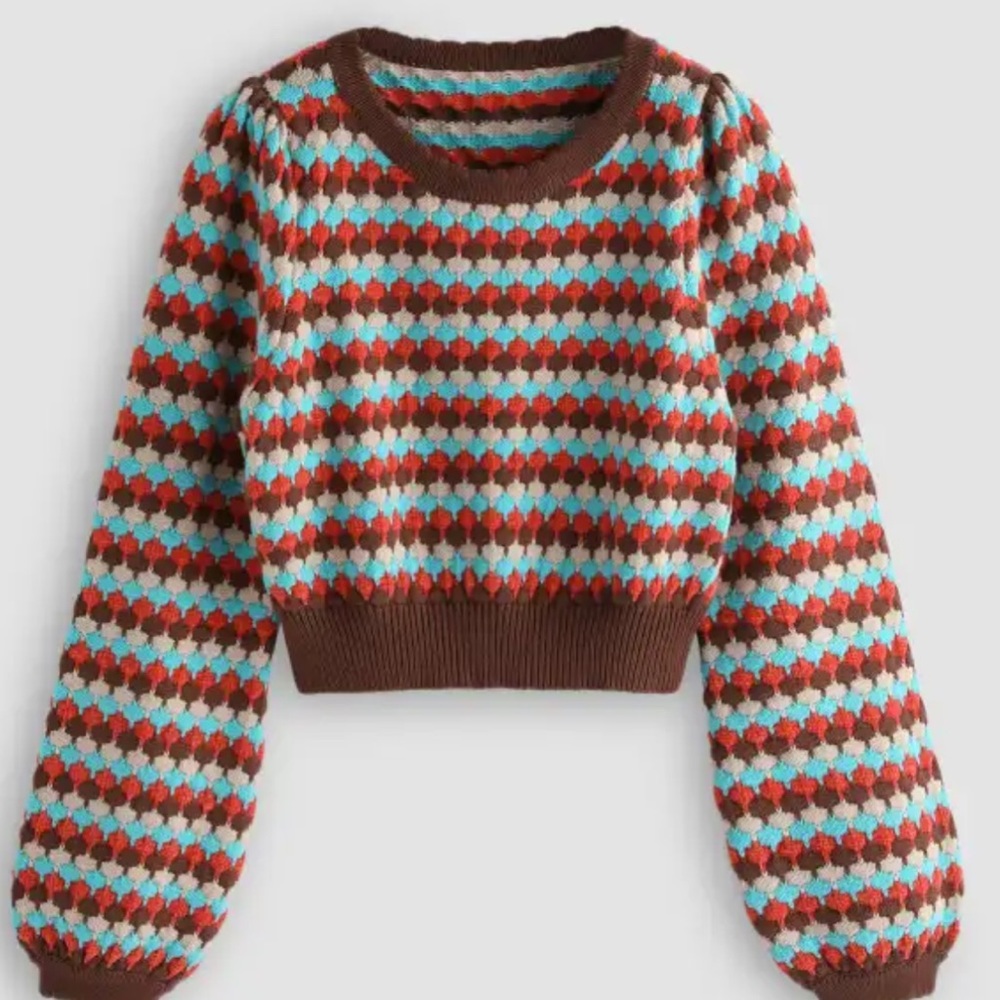 Retro cropped knit sweater *excellent condition*